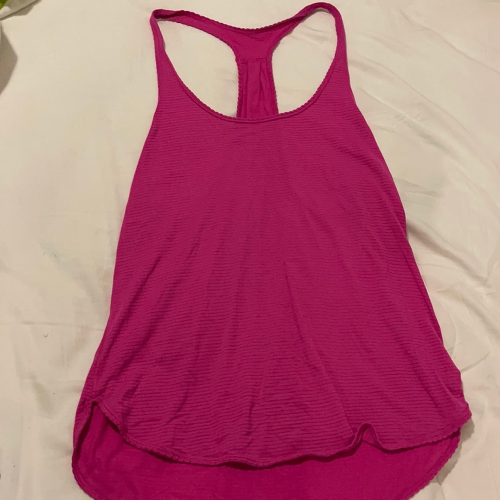 LULULEMON HOT PINK RACER BACK WITH SILVER WICKING